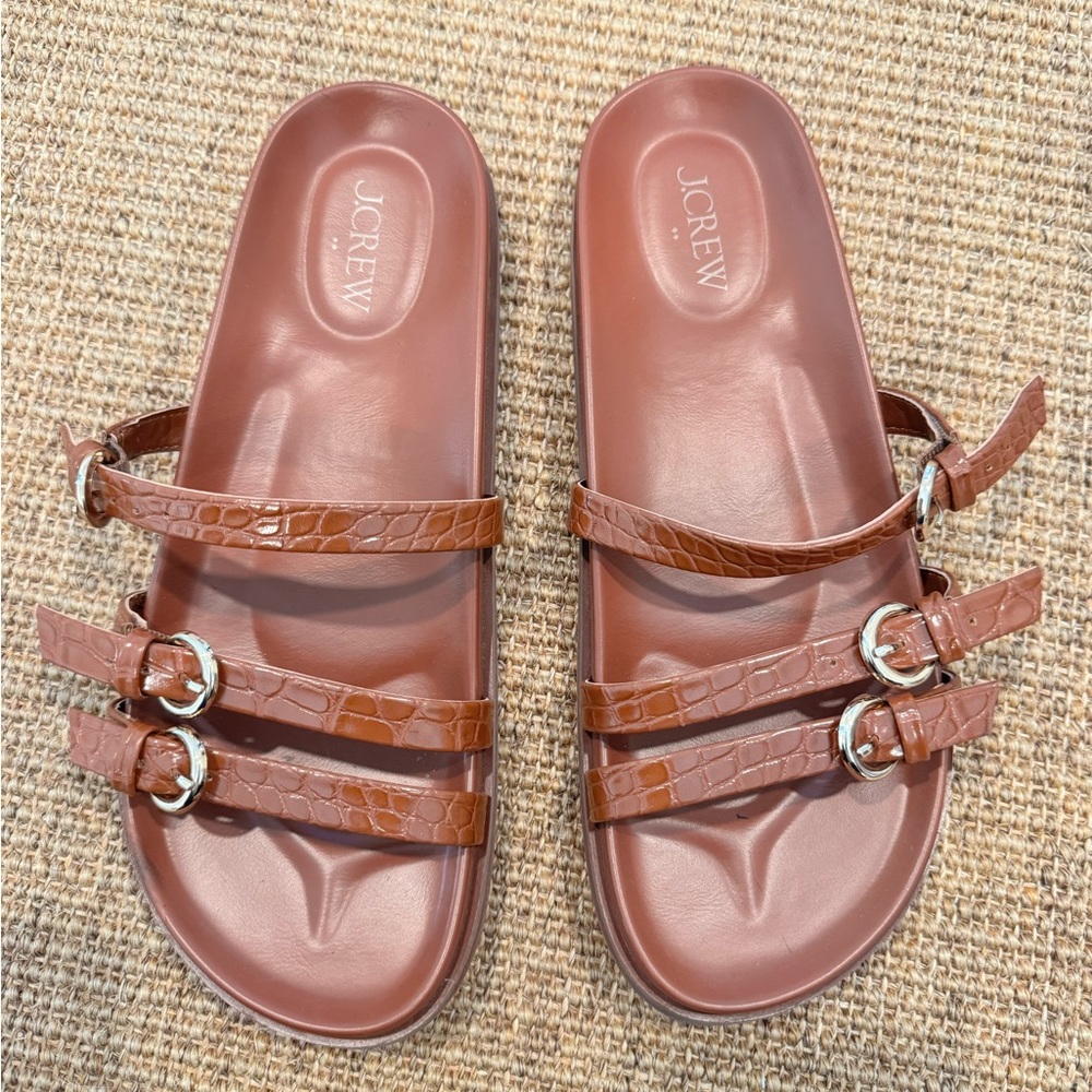 J. Crew Factory Brown Slide Sandals-Size 9